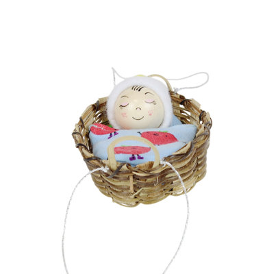 Wooden Ornament for Christmas Tree, Baby Boy