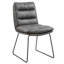 Ensemble de salle à manger 5 pièces Mid-Century rétro brun avec 4 chaises rembourrées grises et pieds en métal noir-133283168