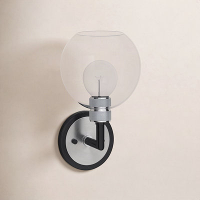 Davian Single Light Glass Dimmable Armed Sconce