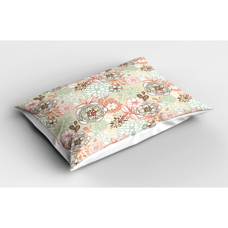 Flowers Polyester Floral Sham Set, Queen