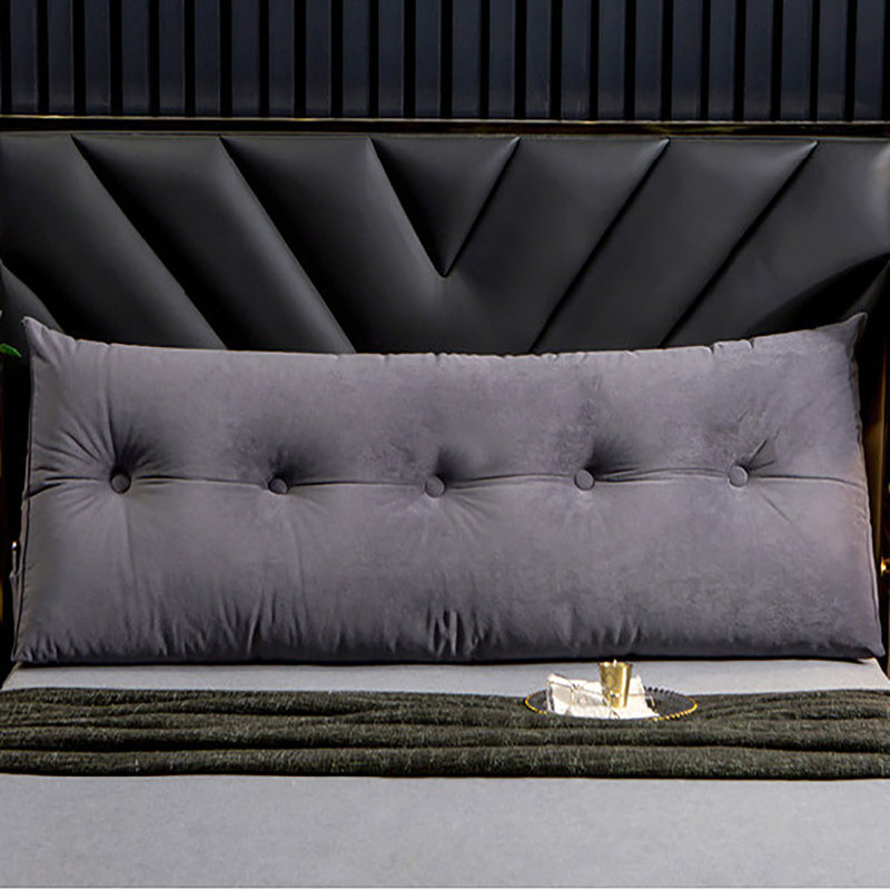 Housse et insert de coussin rectangulaire , gris, H 19,7 po x l 39,4 po
