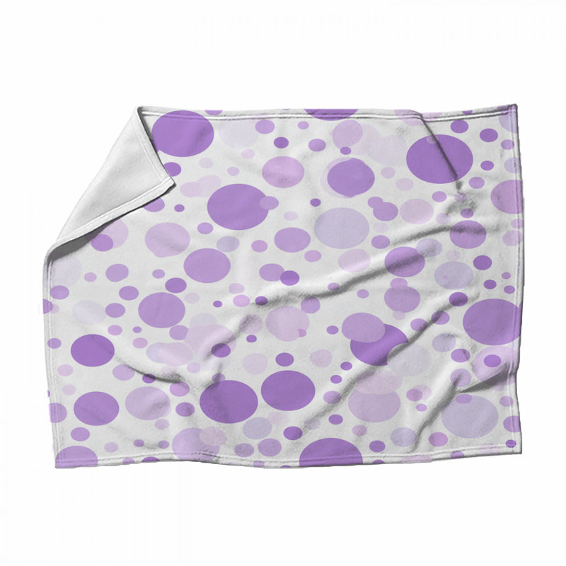 Jeté polaire à pois - Jeté à motif pour canapés ou lits, L 60 po x l 51 po, Pois mauves