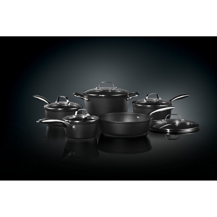 The Rock by Starfrit 10 Piece Cookware Set StaHandles Non-Stickinless Steel