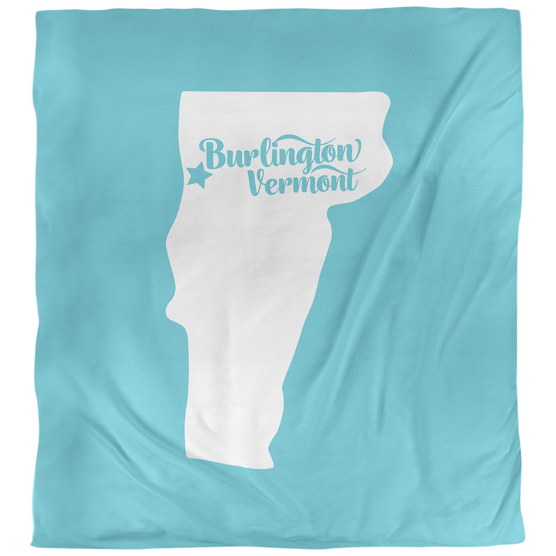 Housse de couette réversible simple burlington vermont, Housse de couette pour grand lit, Bleu sarcelle, Microfibre