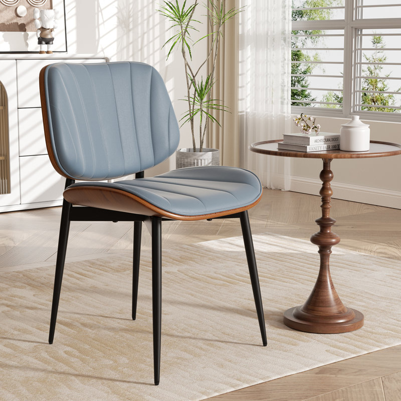 Stylish Faux Leather Dining Chairs: Elegant Side Chairs For Dining Rooms, Kitchens, And Living Spaces, 6, Blue
