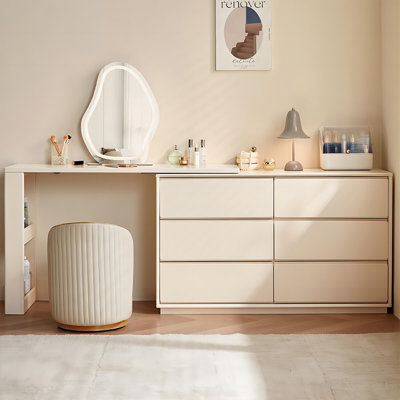 Makeup Vanity with Light mirror,6 drawers