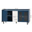 Armoire de rangement pour garde-manger Modern, armoire de rangement 55 "avec 2 tiroirs, 2 compartiments de rangement ouverts et 2 portes en verre-2049205242