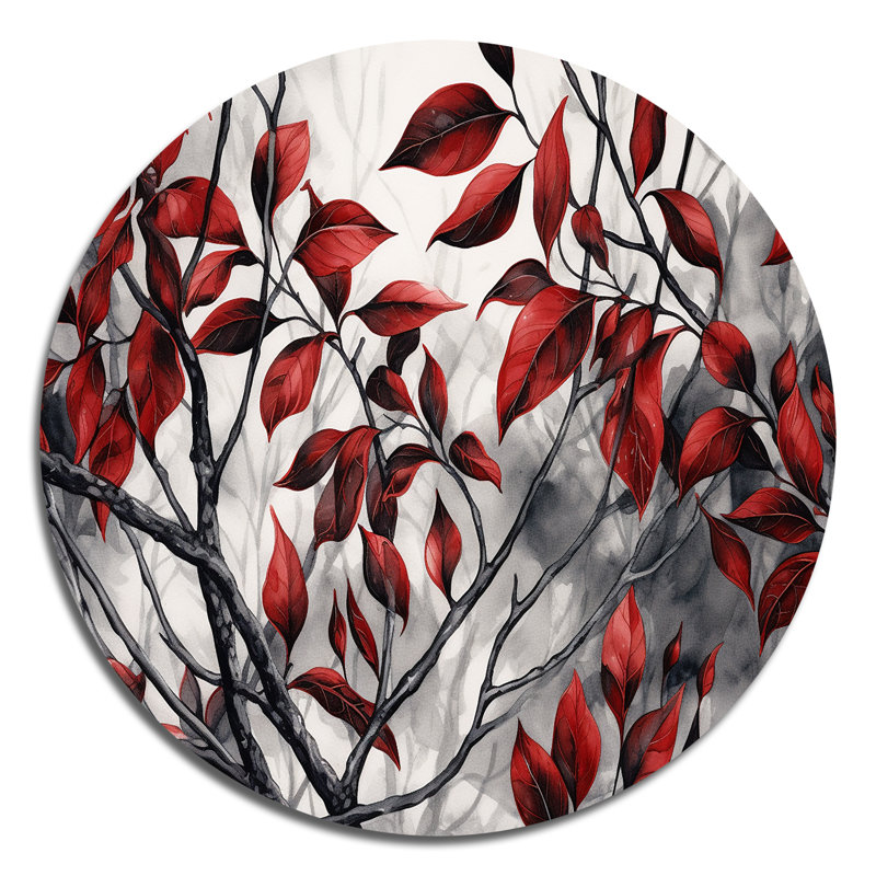Marna - art floral rond en métal, H 36 po x l 36 po