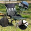 Chaise de camping inclinable pliable avec coussin réglable et éponge pour des sorties détendues