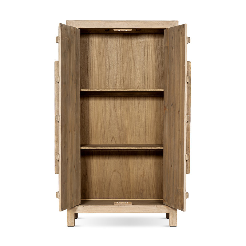 Armoire de rangement en orme récupéré de 83 po de hauteur avec portes doubles Rowan