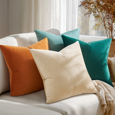 Velvet Throw Pillow Covers,Contrasting colors Pillows Decorative Set of 4