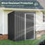 Galvanized Steel Garden Shed with Sliding Door and Sloped Roof, Black