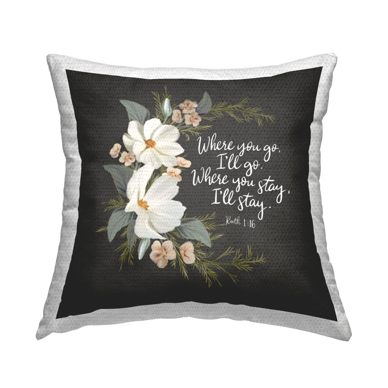 Coussin extérieur Spiritual Scripture with Florals