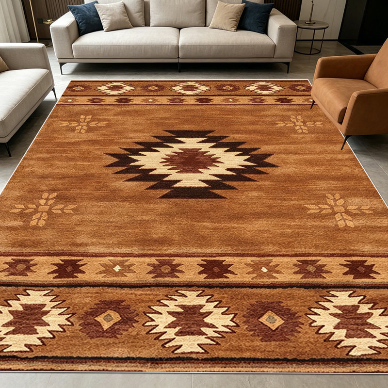 1PC Southwestern Aztec Geometric Vintage Tribal area rugs for Living Room, Soft, All seasons, Easy-maintain, Washable Indoor mat, Farmhouse suitable for Dining Room, Bedroom, Entryway, Patio, Home Office, Home Decor, Outdoor Decor.