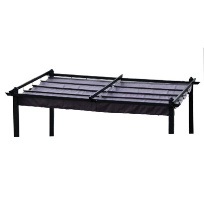 Auvent de remplacement pour pergola d'extérieur 13 pi x 10 pi - Gris, protégé, facile à installer au soleil, résistant aux intempéries, assemblé, en tissu
