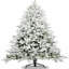 Arbre de Noël artificiel à charnière enneigé 7 pi avec des pointes réalistes blanches
