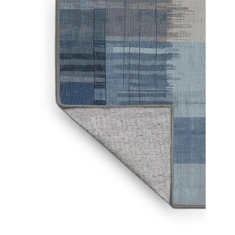 Machine Washable Gray Area Rug, Rectangle 4' x  6'
