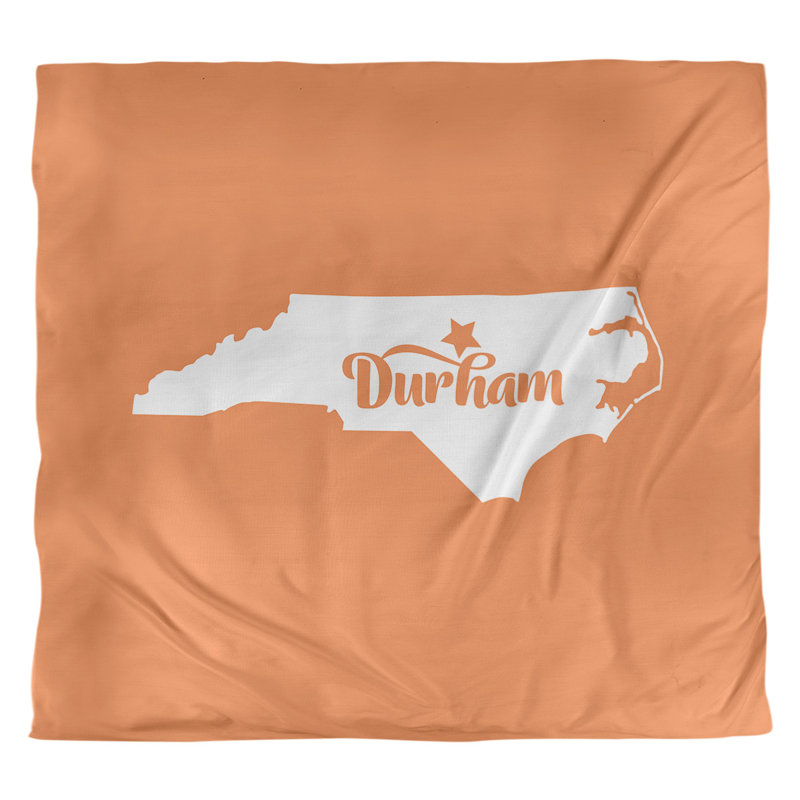 Housse de couette de caroline du nord durham, Housse de couette pour grand lit, Orange, Microfibre