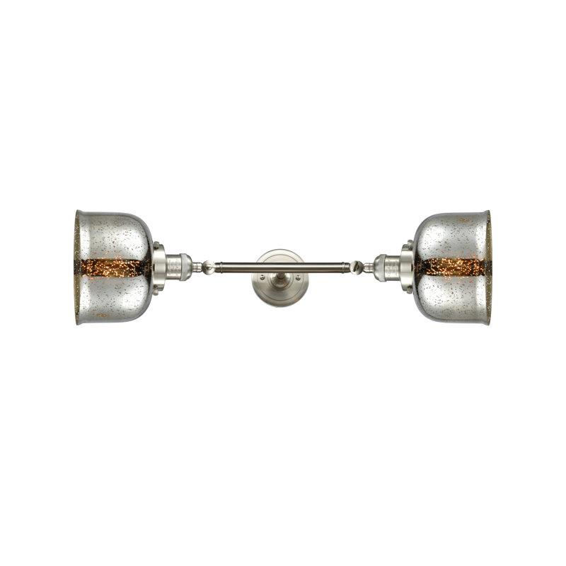 Éclairage pour meuble-lavabo à 2 lumières et à luminosité rétro Arledge, Argent mercuré, Nickel satiné brossé, DEL