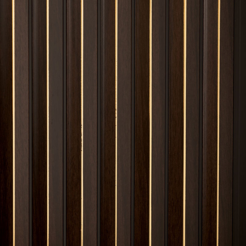 Parois en lattes de bois recouvertes de polystyrène de L 112 po x l 9,5 po x P 0,5 po Gilded Peaks, Acajou