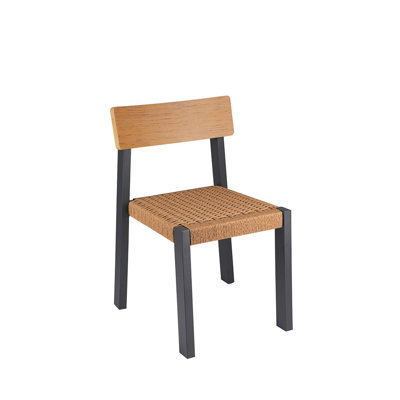 Indoor/Outdoor  Natural Aluminum Chair with Terylene Fabric Seat and Plastic Wood Back