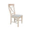 Chaise d'appoint à dossier croisé en bois massif Deboran