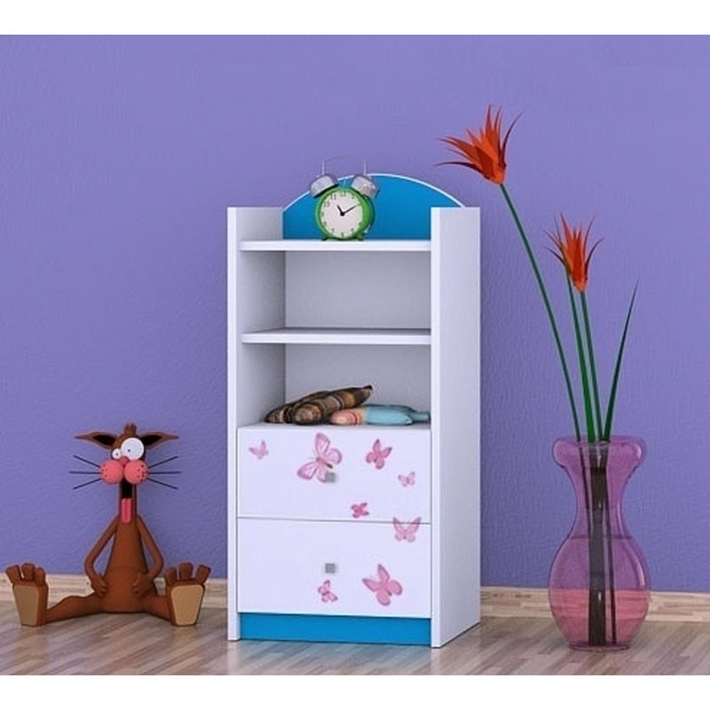 Jayden 96cm H X 45cm W Animals Kids Cube, Blue