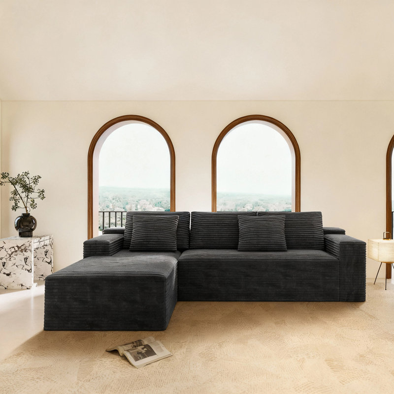 Canapé modulaire 104,3 x 68,9 po, Gris, Face à la gauche
