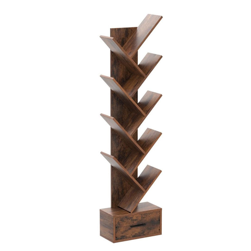 Dermitt Storage Bookcase, Rustic Brown