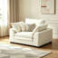 Chaise avec accoudoirs en velours blanc crème