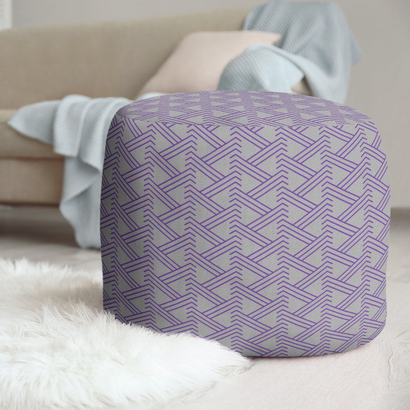 Upholstered Pouf, Teal