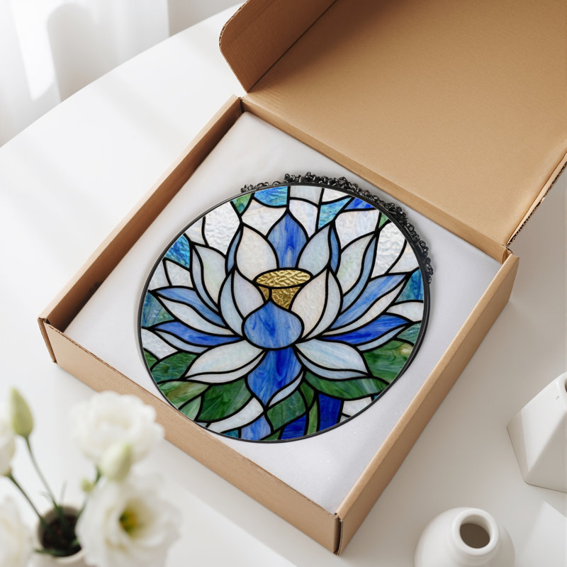 Panneau de vitrail en verre coloré 12 po H, H 12 po x l 12 po
