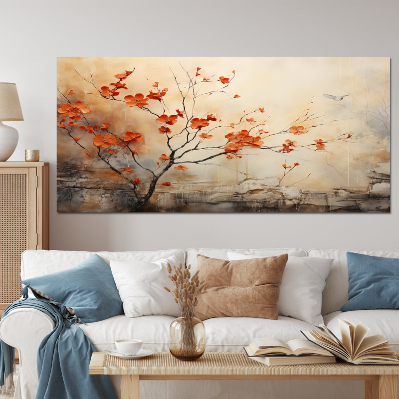 «Maple Trees Glowing Embers I», reproduction d'art sur toile érable, Toile tendue, H 28 po x l 60 po x P 1,5 po