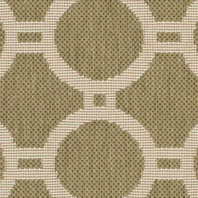 Arneshia Geometric Green/Beige Area Rug, Round 7'1"