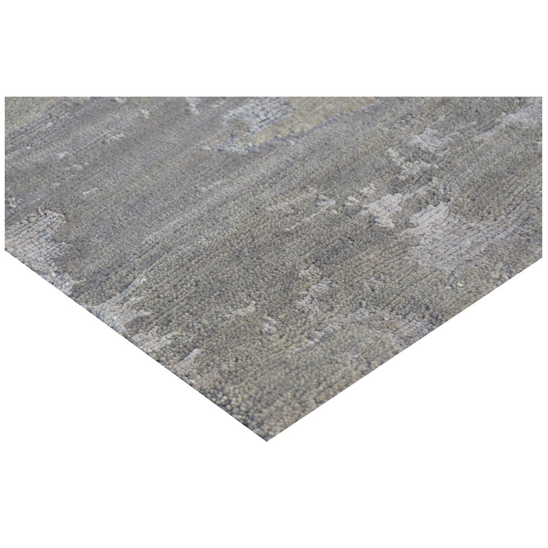 Abstract Area Rug in Gray, Rectangle 8' x 10'