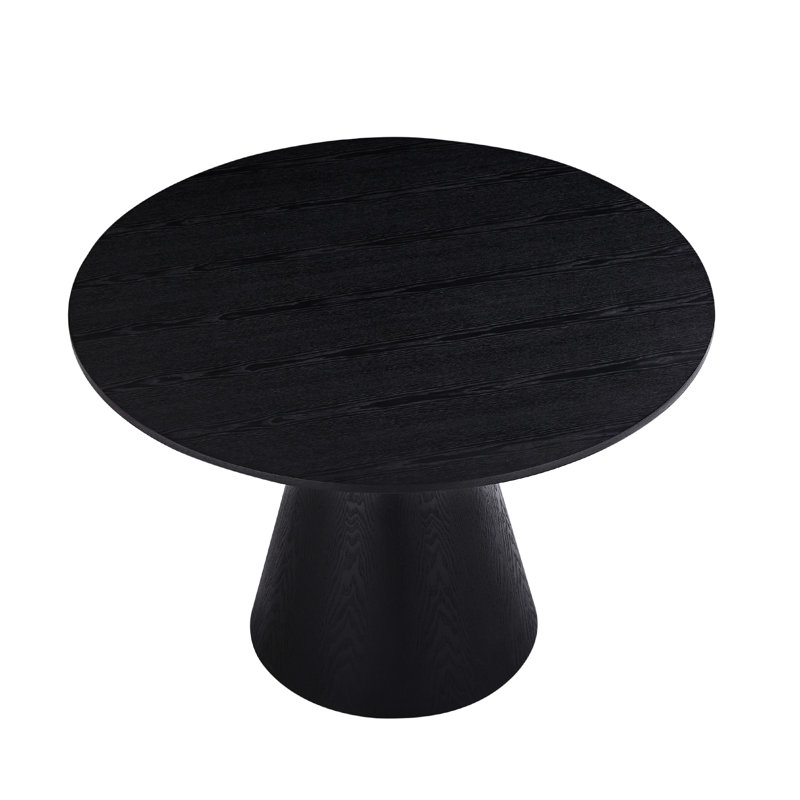 Table de cuisine noire moderne, finition ronde de 46,5 po, Vibe
