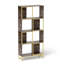 Bibliothèque industrielle avec touche rustique, pour des environnements polyvalents, bibliothèque en bois, petites pièces asymétriques
