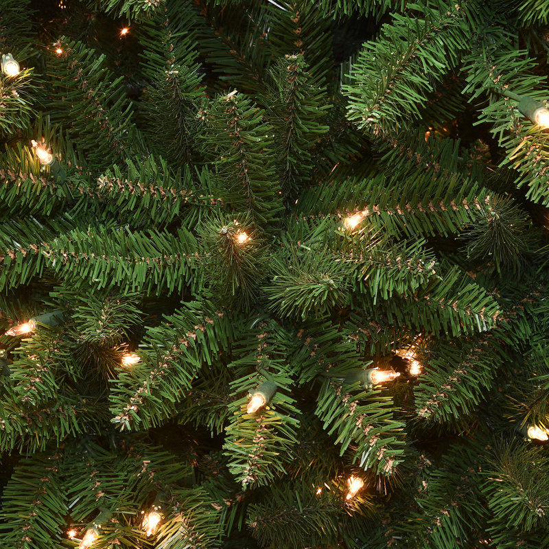 The Holiday Aisle® Kingswood Fir Pencil Tree with Power Connect and Dual Color LED Lights, 7.5', Slender