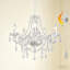 Lustre en cristal 5 lumières à brancher, blanc à intensité variable avec ampoules