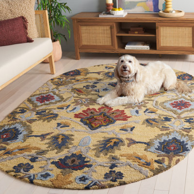 Tapis floral en laine touffeté à la main Haimes