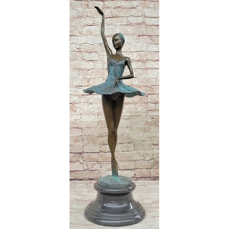 Sculpture Alayjha bronze chaud 4e position ballerine ballerine statue statue sur base de marbre