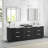 Allister 96" Combine Free-standing Double Bath Vanity in Oak Weathered Black with White Quartz Stone Top-121696754-121696752