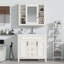 Meuble-lavabo 36 po avec lavabo supérieur et armoire à miroir blanche