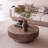 Round Coffee Table With Storage Solid Wood Veneered Modern Coffee Table Accent Tea Table-975643809