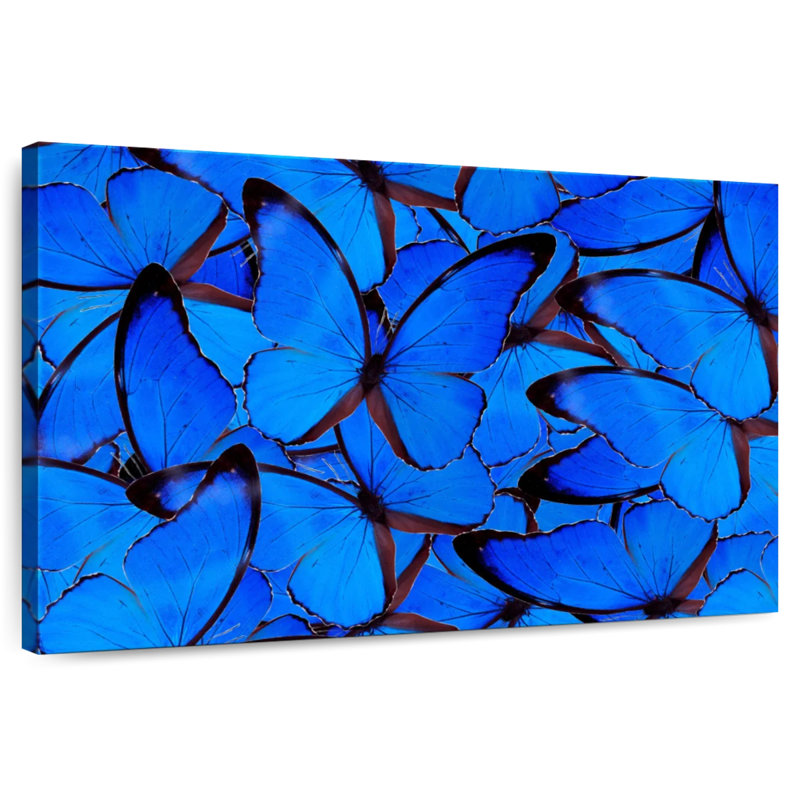 Papillons bleus Brampt, H 26 po x l 39 po