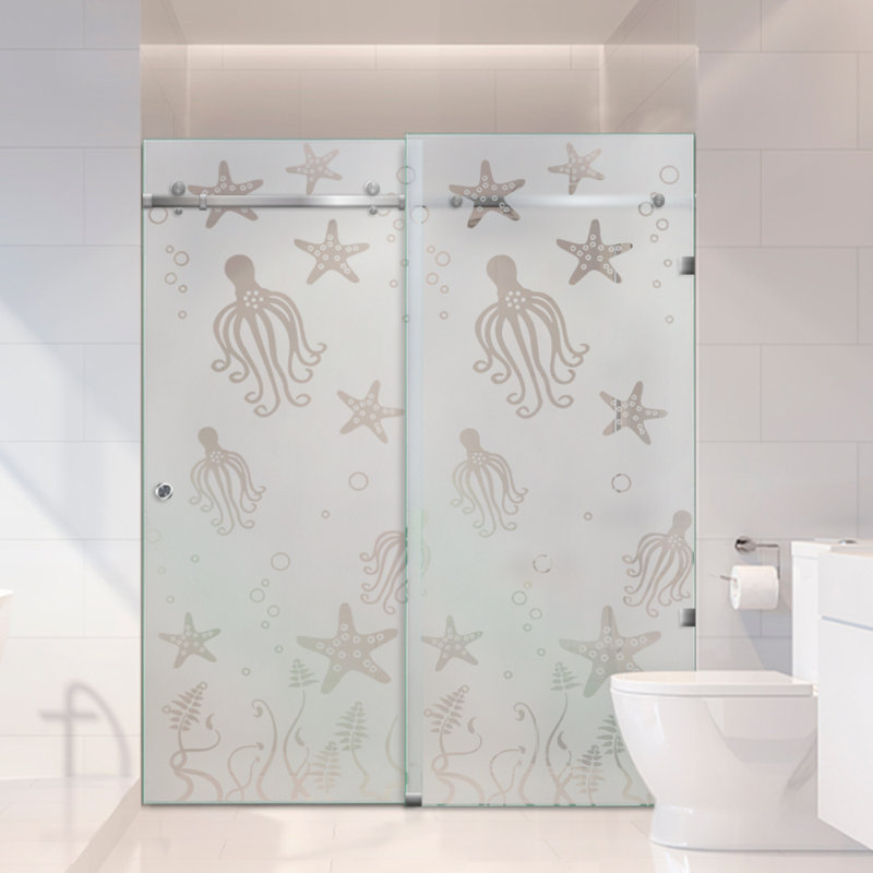 Portes de verre sans cadre de 62 po x H 80 po, Semi-privé, Oui
