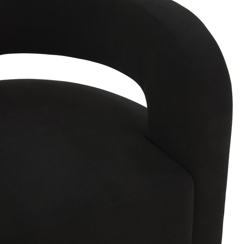 Anissa Upholstered Armchair, Black Linen Blend