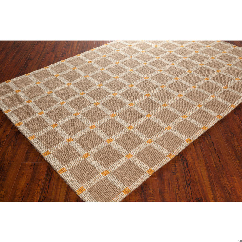 Lee-Abele Performance Authentic Flatweave Handmade Brown & Orange Geometric Jute & Sisal Area Rug, Rectangle 7'9" x 10'6"