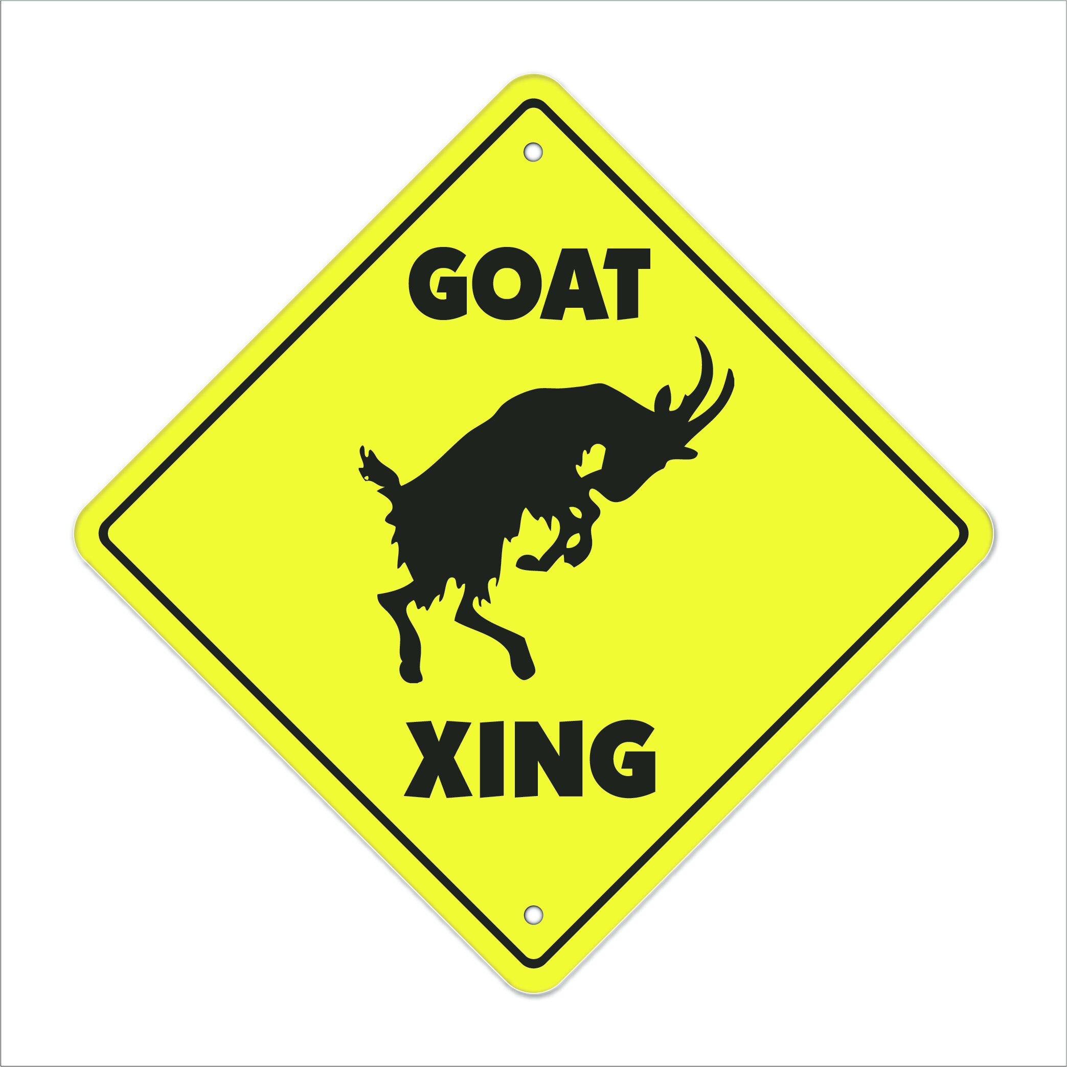 SignMission Goat Crossing Sign Zone Xing Indoor Outdoor 12 Inch