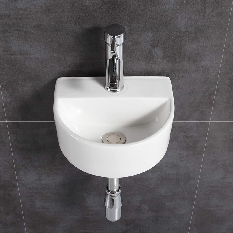 Belfry Bathroom 23.5mm L x 25mm W Polished Chrome Ceramic U-Shaped Sink